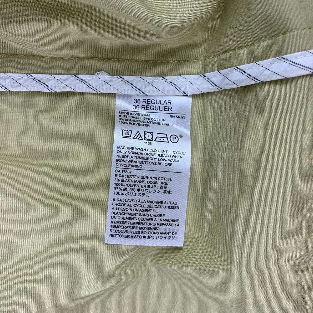Banana Republic Slim Fit Blazer Sport Coat Suit Jacket 36R Tan 2 Button‎ Cotton